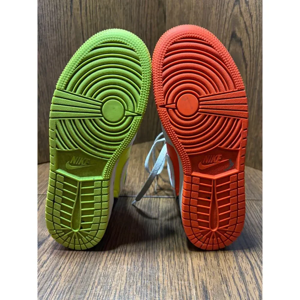 Nike Air Jordan 1 Mid GS Composition Notebook Volt and Orange Size 5Y - Picture 8 of 16